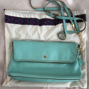Tory Burch Cross Body Turqouise Flap Clutch